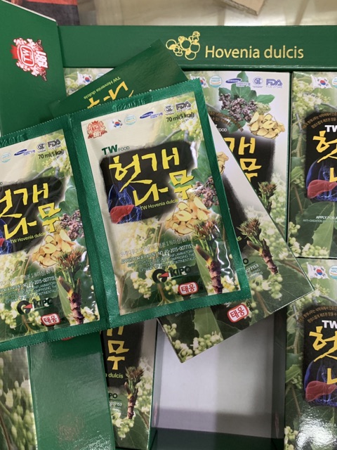 Bổ gan hàn quốc Hovenia Taewoong Food - Nước bổ gan chính hãng Korea hộp 30 gói