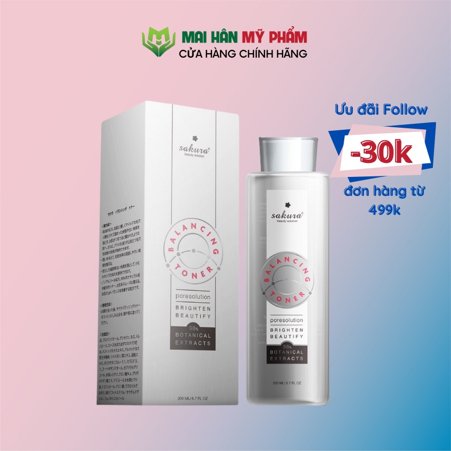 Nước cân bằng da Sakura Balancing Toner 200ml - Mỹ Phẩm Mai Hân