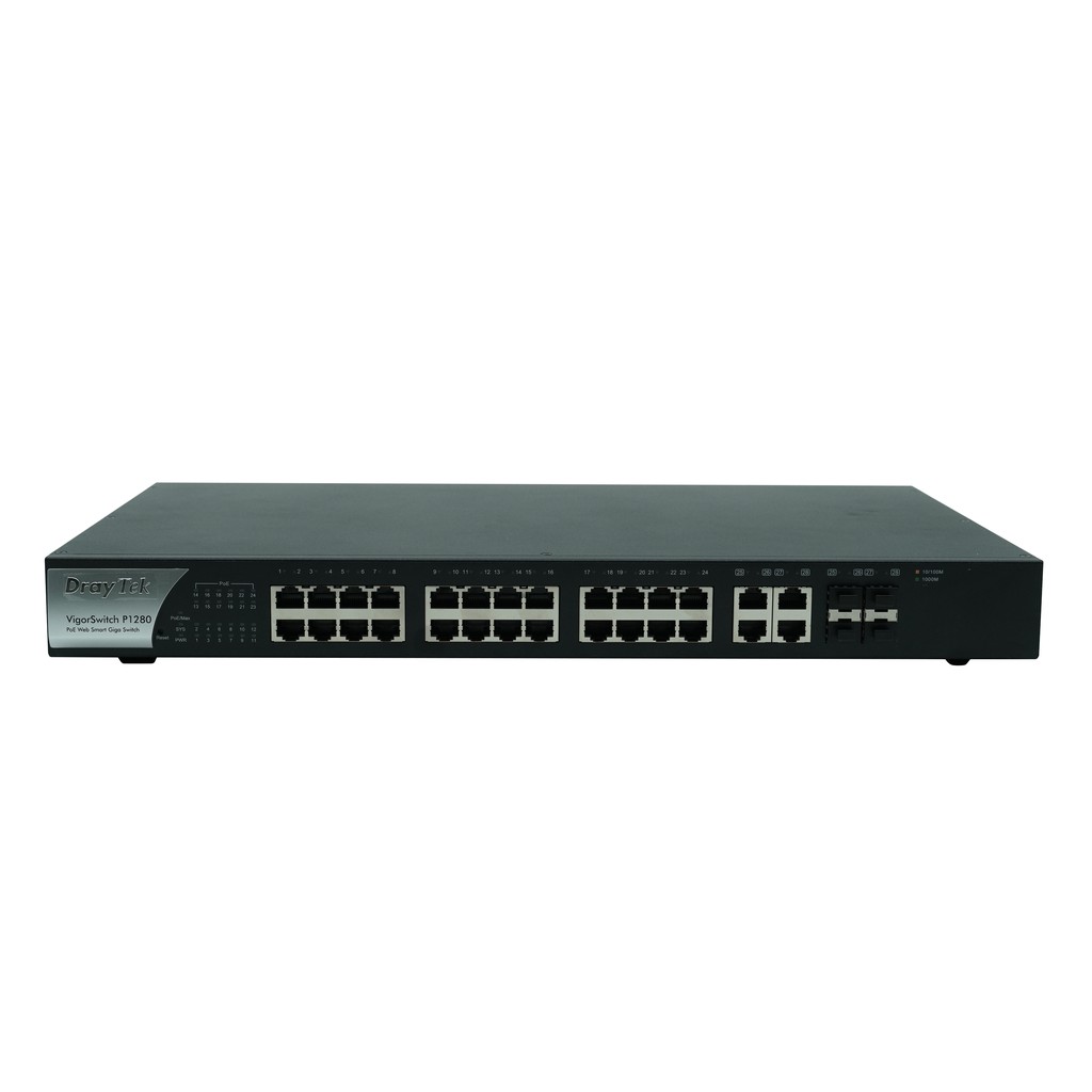 Bộ chia mạng DrayTek VigorSwitch P1280 Switch 28 cổng Web Smart Gigabit PoE