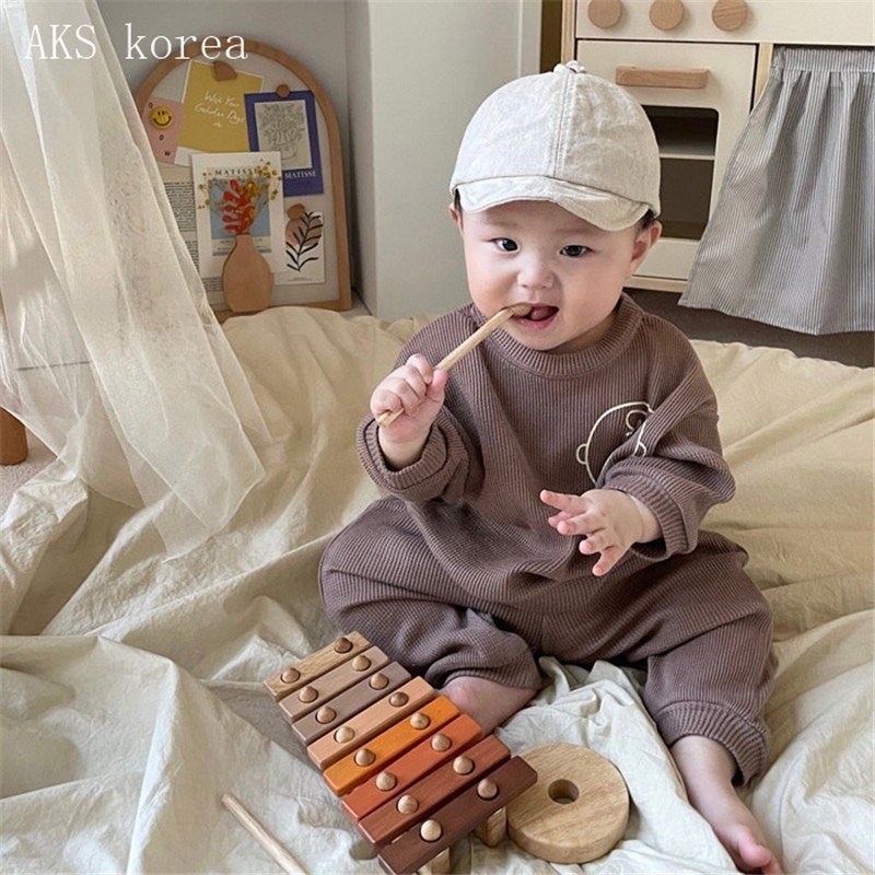 Bộ nỉ bé trai bé gái in hình Mặt Baby chất nỉ tổ ong siêu mềm mịn siêu xinh cho bé từ 6-18kg Moobaby shop