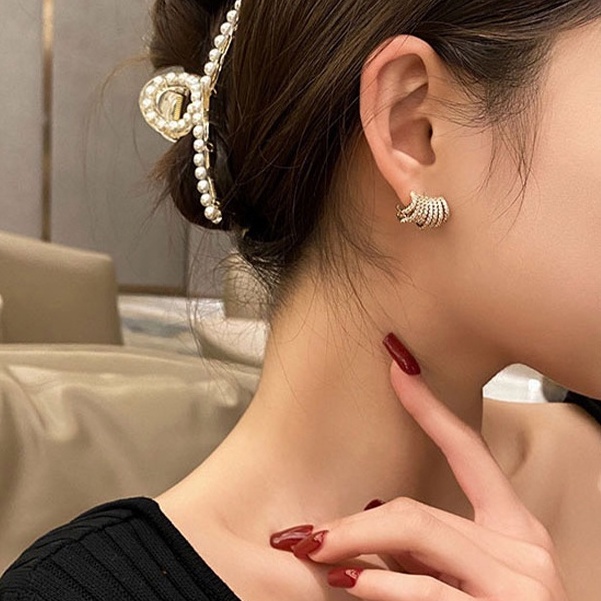 Khuyên Tai Nhỏ Đính Đá Zircon Sang Trọng Thời Trang Hàn Quốc Đi Tiệc Tối Giản Cho Nữ