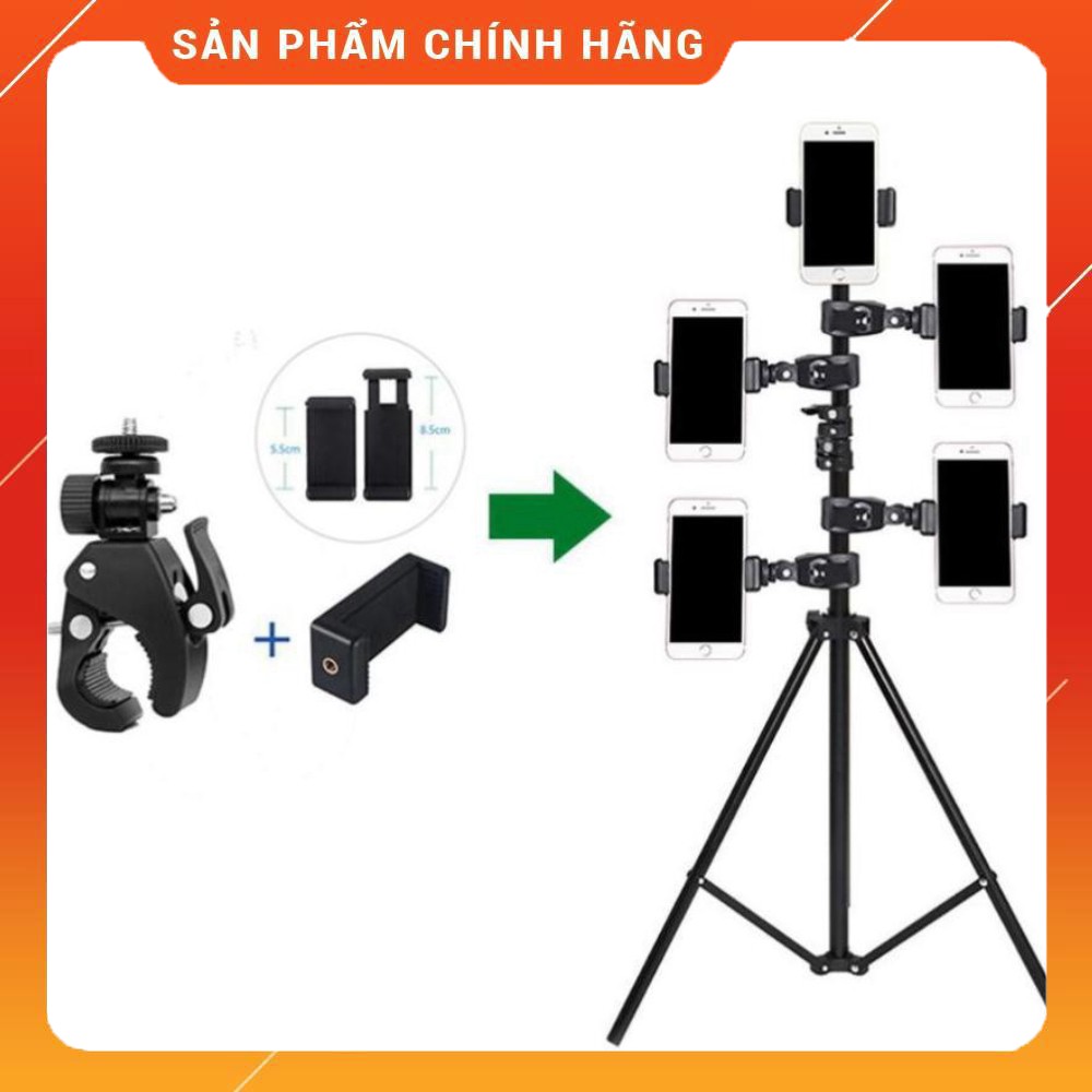 Kẹp điện thoại hỗ trợ livestream, quay video tik tok, cho nhiều thiết bị cùng lúc[ giao hoả tốc]