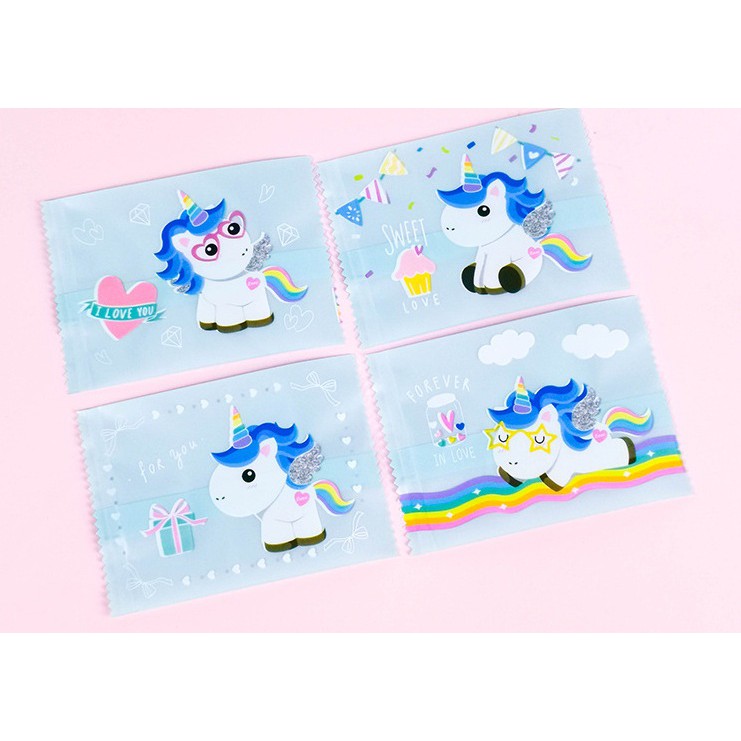 Túi đựng bánh kẹo hình Unicorn 7x10cm 100c