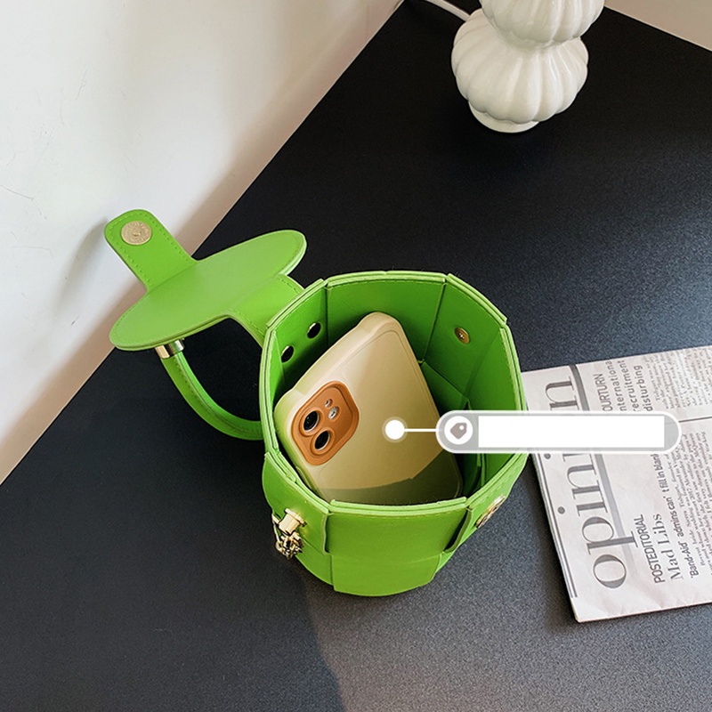 Túi Đeo Vai Hình Trụ Kiểu Dây Xích Thời Trang Cho Nữ