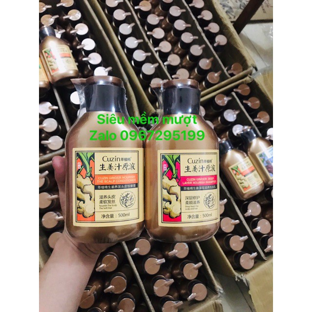 Free Ship  Cặp dầu gội gừng mềm mượt, phục hồi tóc hư tổn, giảm gẫy rụng hàng chuẩn công ty