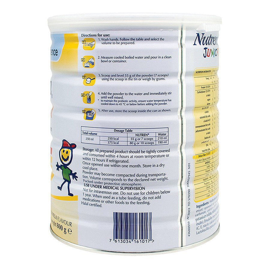 [Tặng Áo Mưa Trẻ Em] Bộ 2 Lon Sữa Bột Nestle Nutren Junior 800g/Lon