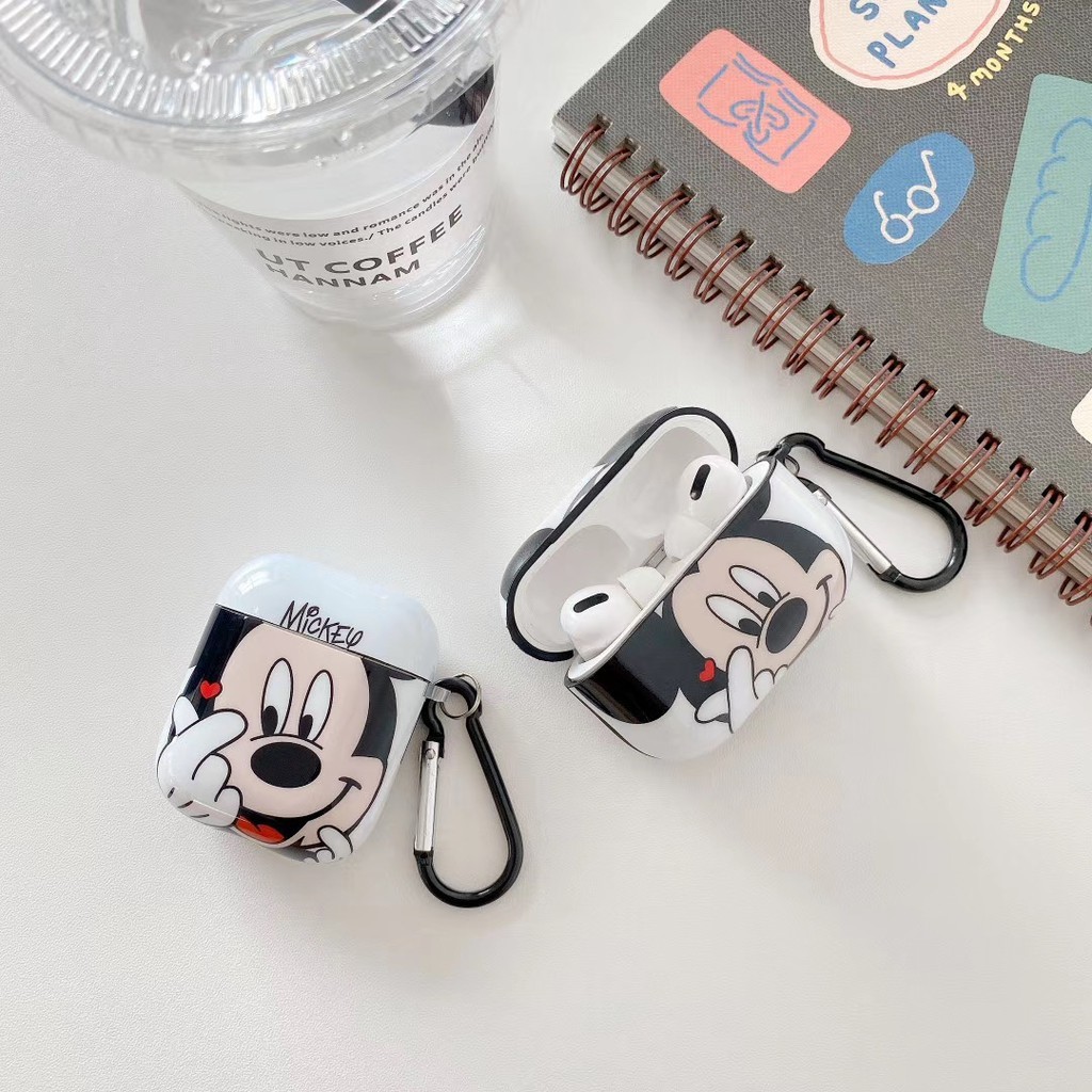 Disney Vỏ Bảo Vệ Hộp Sạc Tai Nghe Airpods 1 / 2 / Pro Hình Mickey Minnie Xinh Xắn Ốp