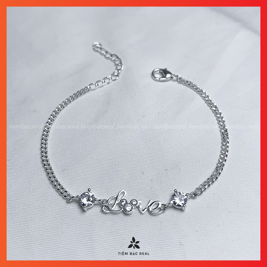 Lắc tay chữ Love thiết kế tinh tế, lắc tay bạc ta nguyên chất nhiều ý nghĩa | BigBuy360 - bigbuy360.vn