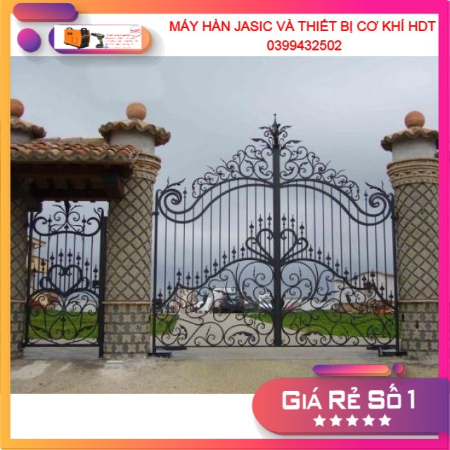 Cổng sắt uốn, hoa văn sắt đúc,  màu đen-vàng phong cách cổ điển sang trọng, cho nhà phố, biệt thự, villa ĐẠI LÝ HDT