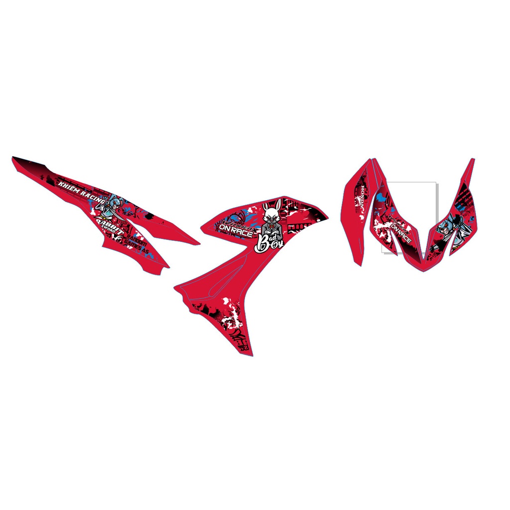 Tem Rời Honda Winner X Thỏ Điên - Tem 3 Lớp - Tặng Logo - Ver 4