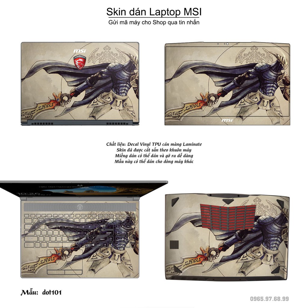 Skin dán Laptop MSI in hình Dota 2 nhiều mẫu 17 (inbox mã máy cho Shop)