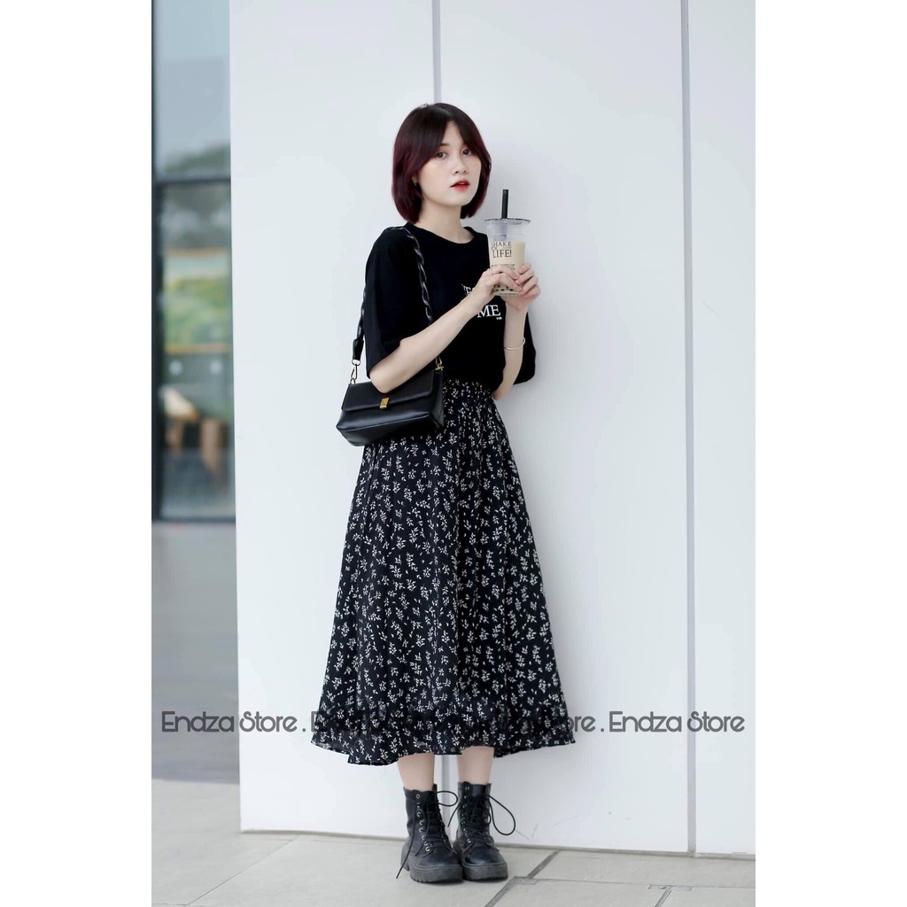 💓Chân váy voan hoa nhí mảnh dáng dài hai lớp, Chân Váy Midi Dáng Chữ A Hàn Quốc💓 - ENDZA STORE | BigBuy360 - bigbuy360.vn