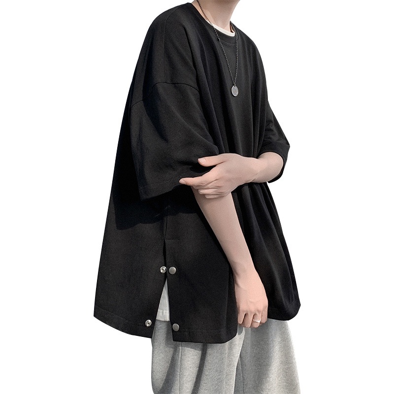 Áo phông Mavota áo thun cotton trơn nam tay lỡ form rộng viền khuy unisex Hàn Quốc ATKB04 | BigBuy360 - bigbuy360.vn