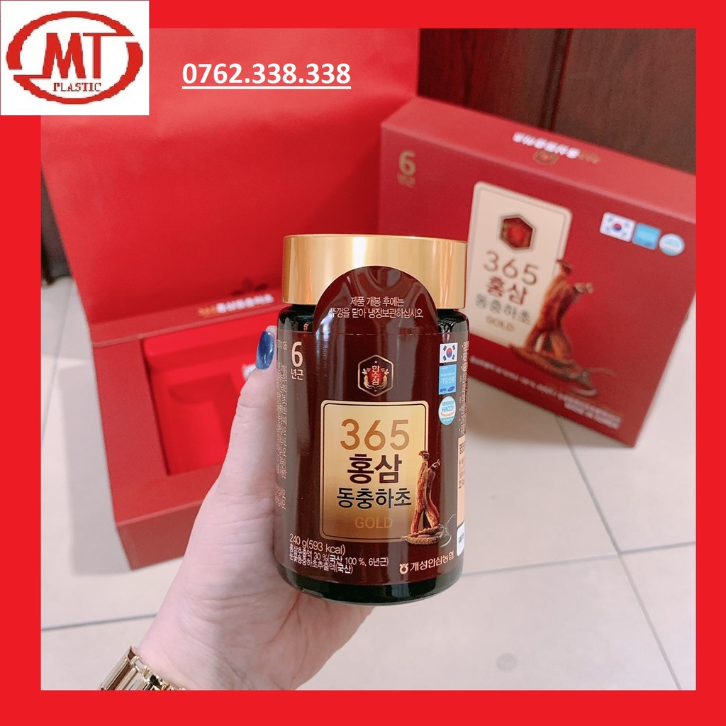 [chính hãng giá sỉ] Cao hồng sâm đông trùng hạ thảo 365 Hàn Quốc hộp 2 lọ*250g date mới (hàng sẵn)