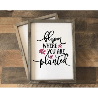 Tranh gỗ handmade - Bloom where you are planted - Decor phong cách Vintage trang trí treo tường