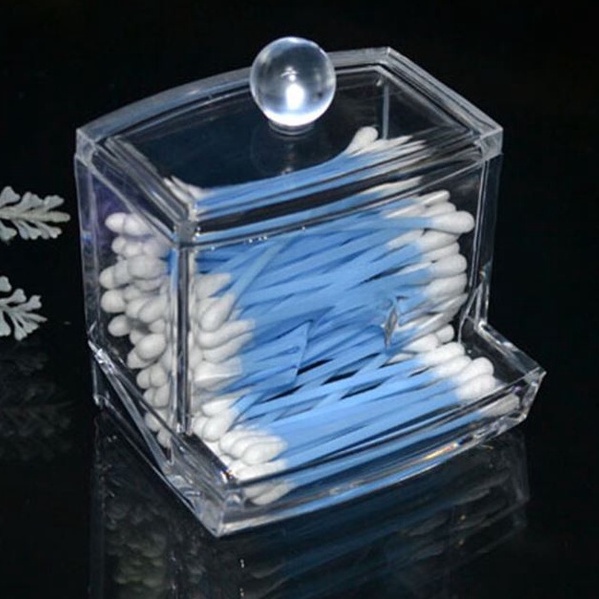 Hộp đựng bông tây trang XIAODUOJIAJU bằng acrylic trong suốt tiện dụng