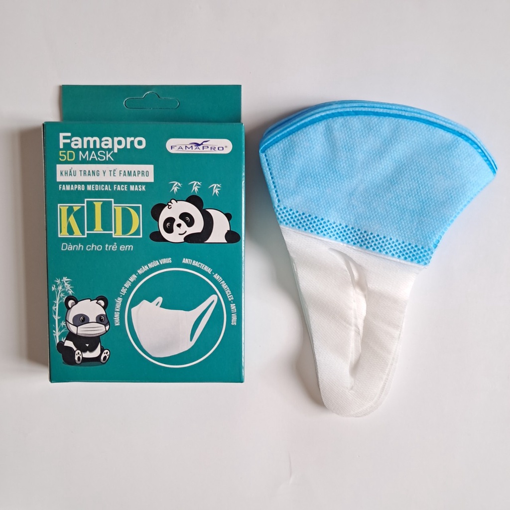Khẩu Trang Cho Bé 2 Tuổi Khánh An Vải Kháng Khuẩn 1 Hộp 10 Chiếc KT02