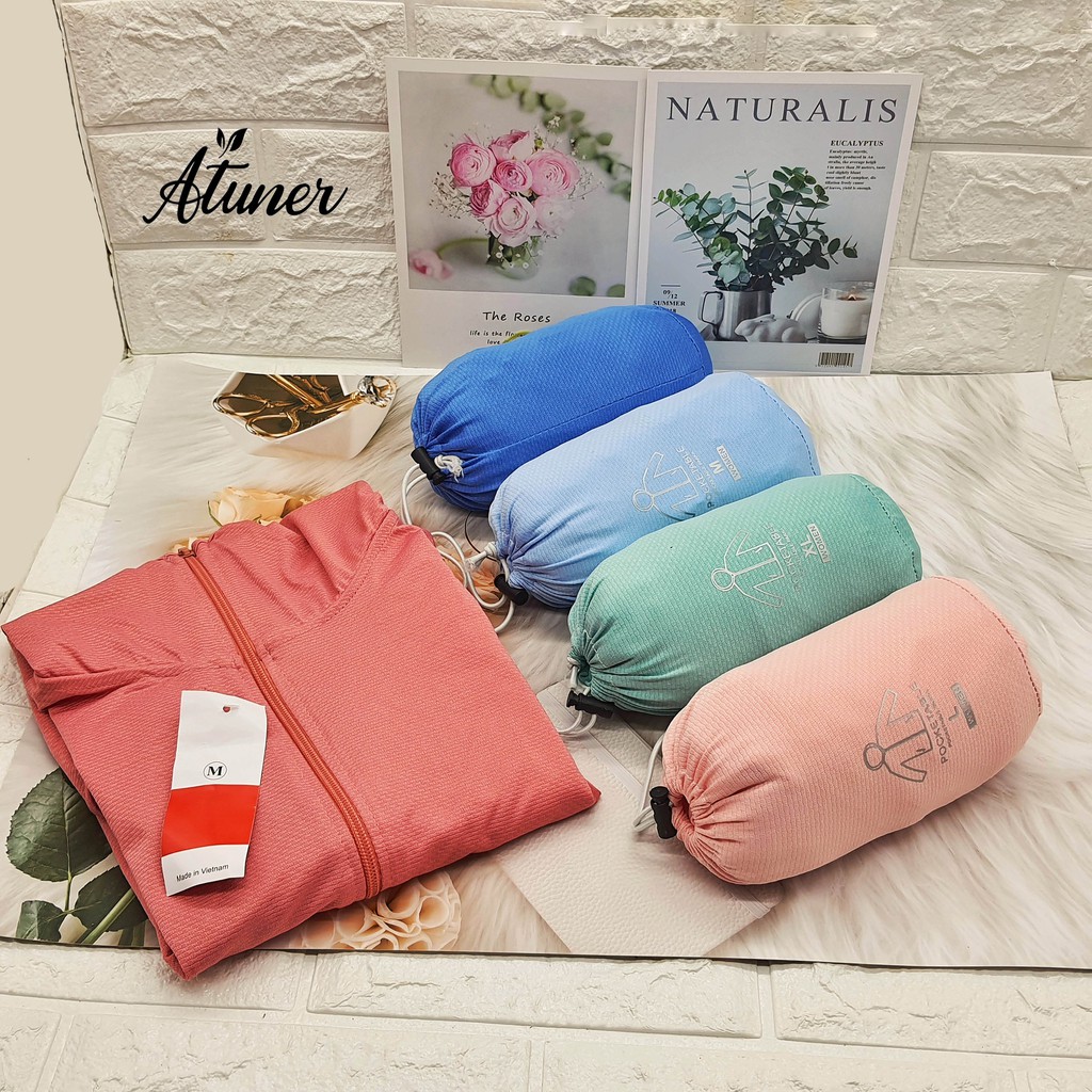 Áo chống nắng dáng ngắn có túi cuộn Atuner CN01, chất liệu vải cotton ép vân sần, mỏng nhẹ, thông hơi, chống tia UV | BigBuy360 - bigbuy360.vn