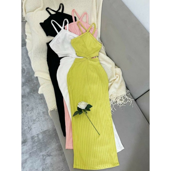 Đầm body cổ yếm, đầm hở lưng, đầm khoét eo sexy gợi cảm (Kèm ảnh thật )