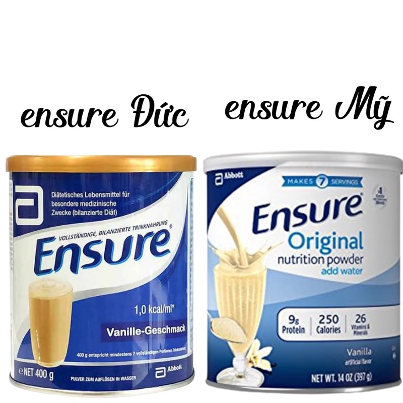 Sữa bột Ensure Đức/ Mỹ 400gr