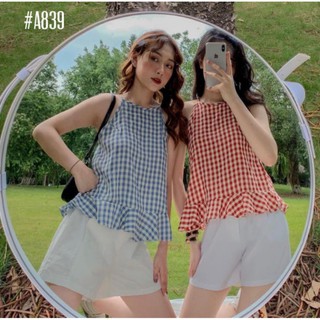 ÁO DÂY CARO CỔ YẾM XINH XẮN