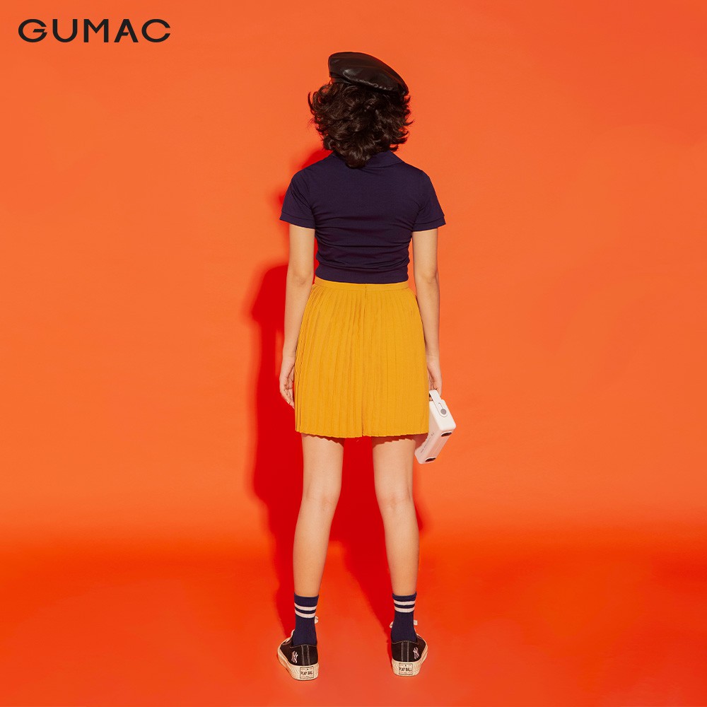 Chân Váy xòe nữ thiết kế dập ly dáng ngắn GUMAC màu đen cá tính VA1233 | BigBuy360 - bigbuy360.vn