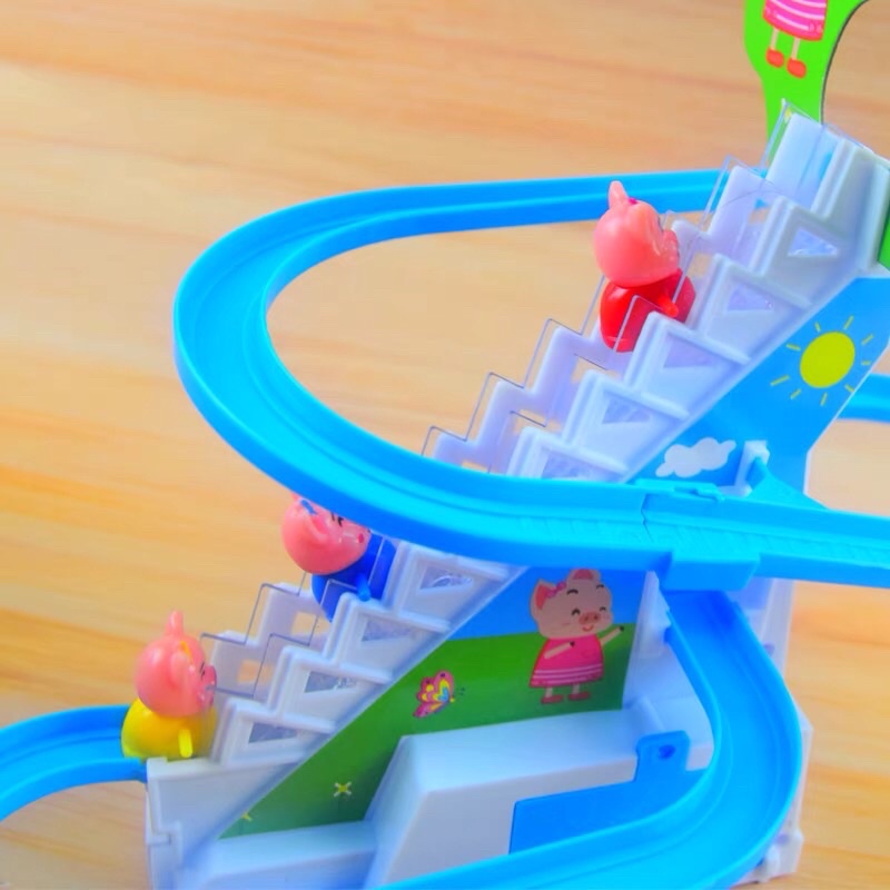 Bộ đồ chơi heo peppa leo cầu thang, trượt cầu tuột vui nhộn