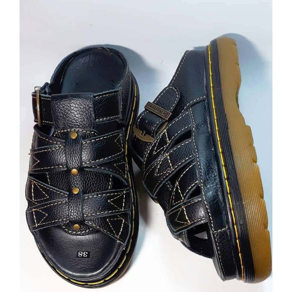 Dép Nam Doctor Dr.Martens Quai Ngang Da Bò Cao Cấp VNSX 65D2