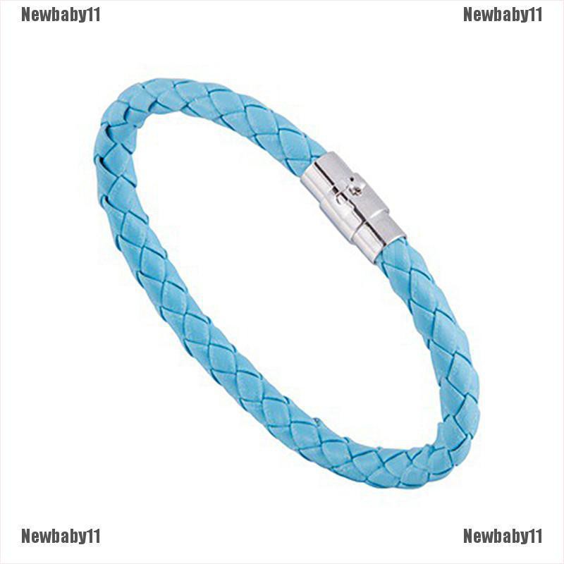 Thắt Lưng Bện Dây Da Thật Với Khóa Thép Từ Tính Cho Nam Nữ