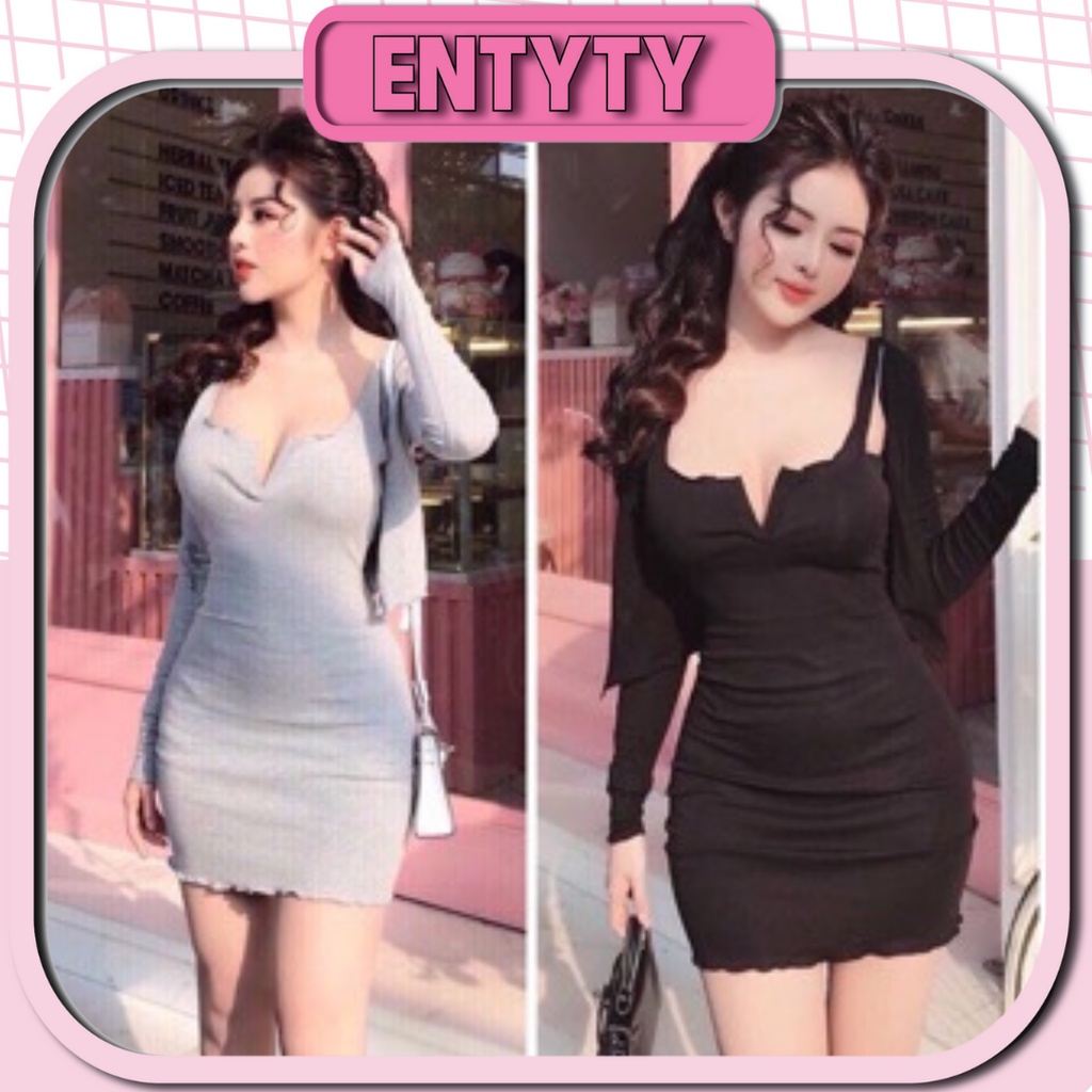 Đầm body Hai Dây có áo Khoác (2 món) A2-AK