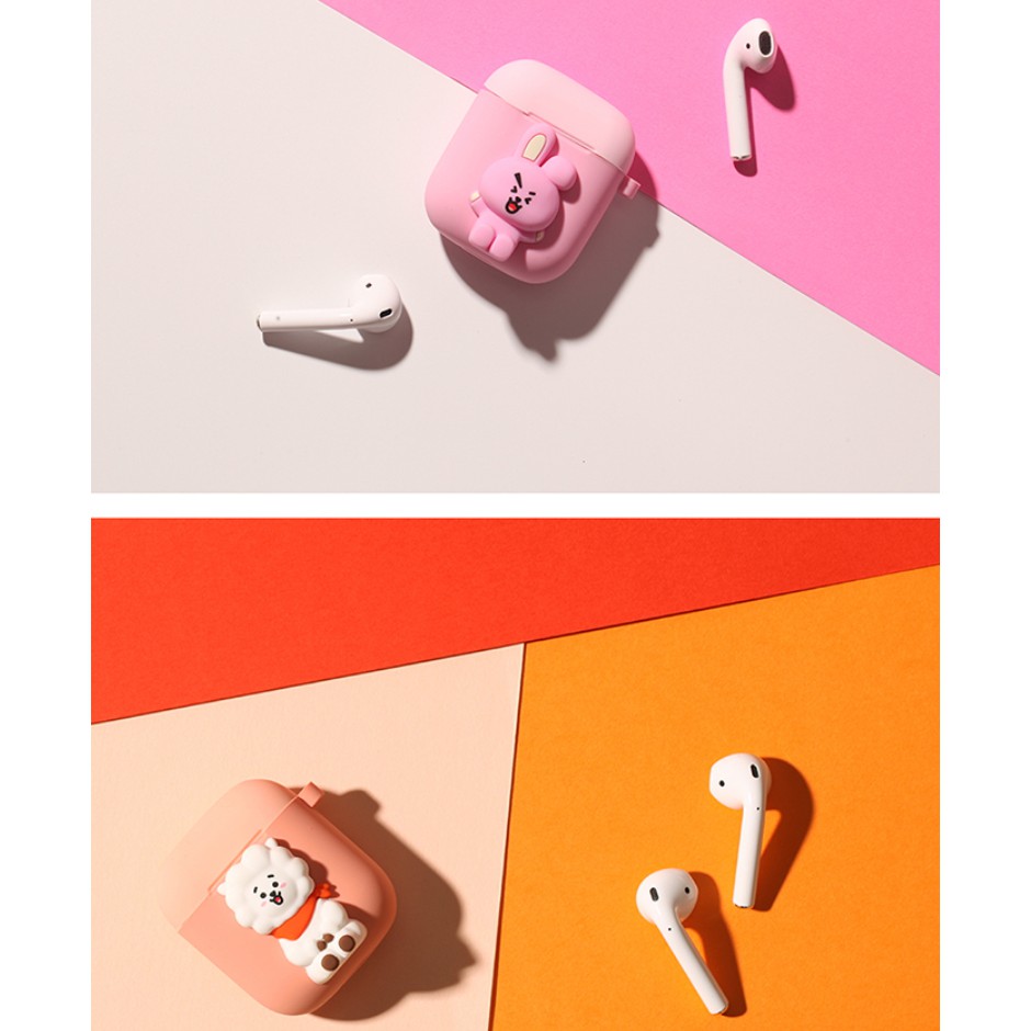 Vỏ Bảo Vệ Hộp Sạc Tai Nghe airpods 1 2 apple Hình bt21 Hai Tông Màu Da Chính Hãng k-pop