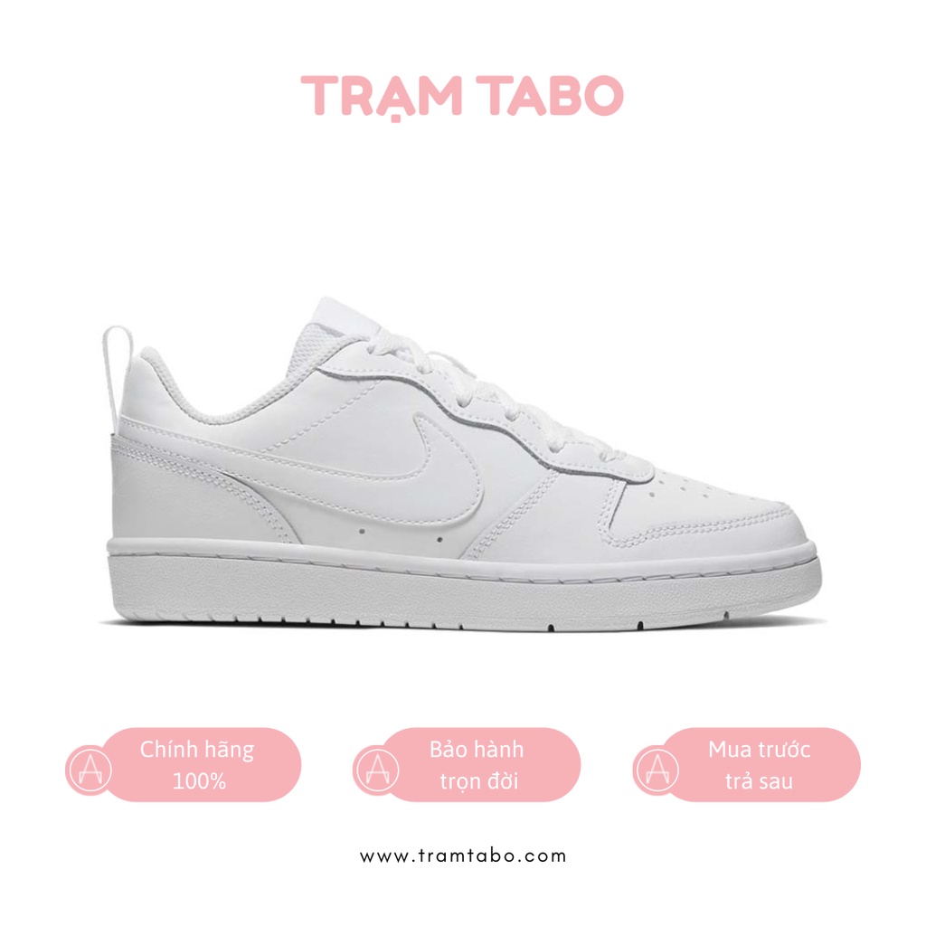 BQ5448-100 - GIÀY NỮ NIKE COURT BOROUGH LOW 2 GS 'TRIPLE WHITE/WHITE' - MÀU TRẮNG