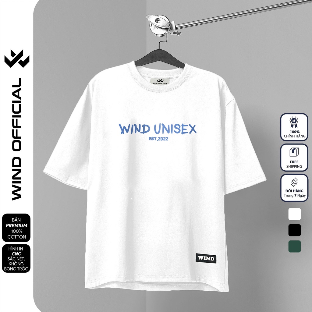 Áo thun tay lỡ unisex WIND EMOIJ 65% Cotton phông form rộng nam nữ oversize