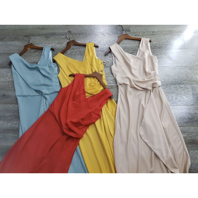 Đầm lụa midi dress hàng xuất dư