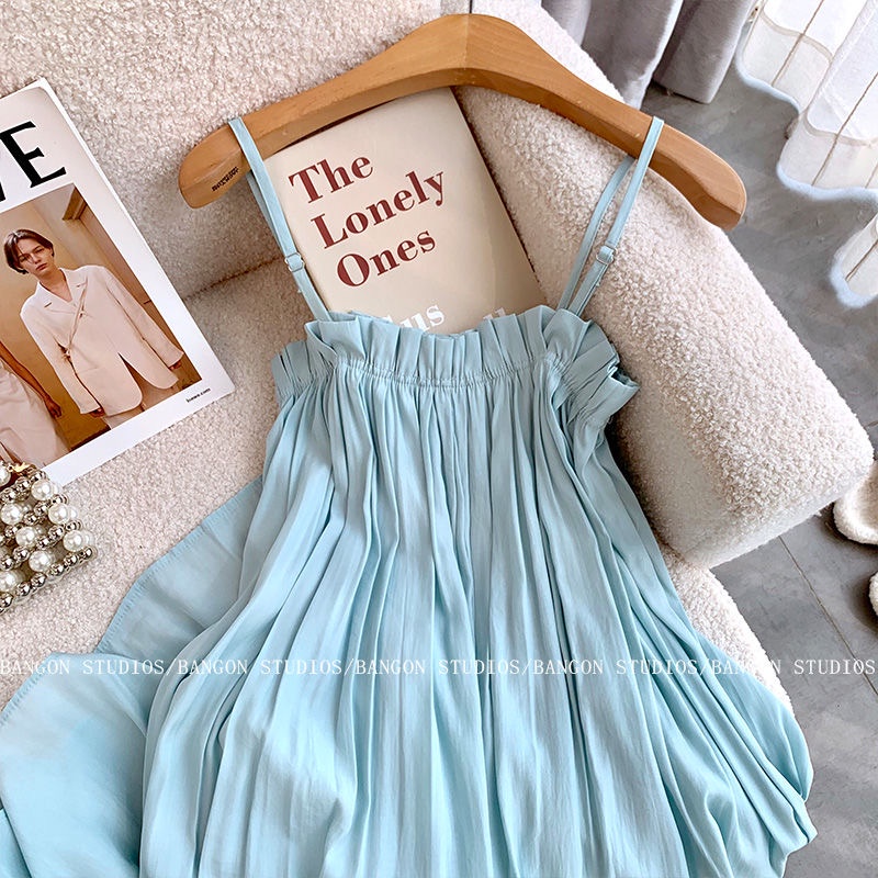 Đầm midi Sát Nách Thiết Kế Trễ Vai Quyến Rũ Thời Trang Mùa Hè Cho Nữ