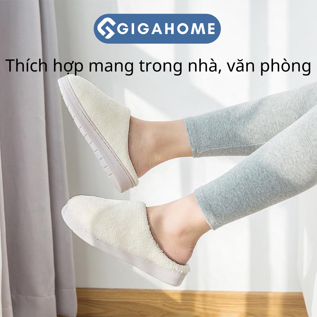 Dép Bông Mềm Nam Nữ Đi Trong Nhà, Văn Phòng GIGAHOME Chống Trượt, Giữ Ấm Chân 8769