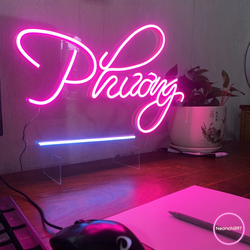 Đèn led neon theo yêu cầu để bàn NEONCHILL97 decor góc học tập và làm việc