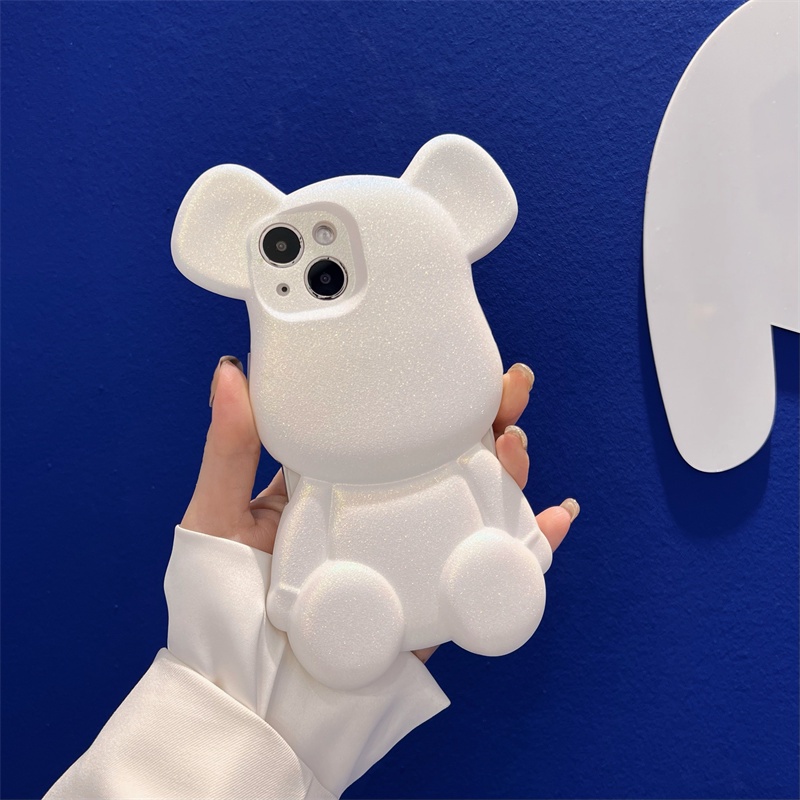 Ốp Điện Thoại Silicon Mềm Hình Gấu Hoạt Hình 3D Đính Kim Cương Lấp Lánh Cho Iphone 14 13 11 12 Pro Max