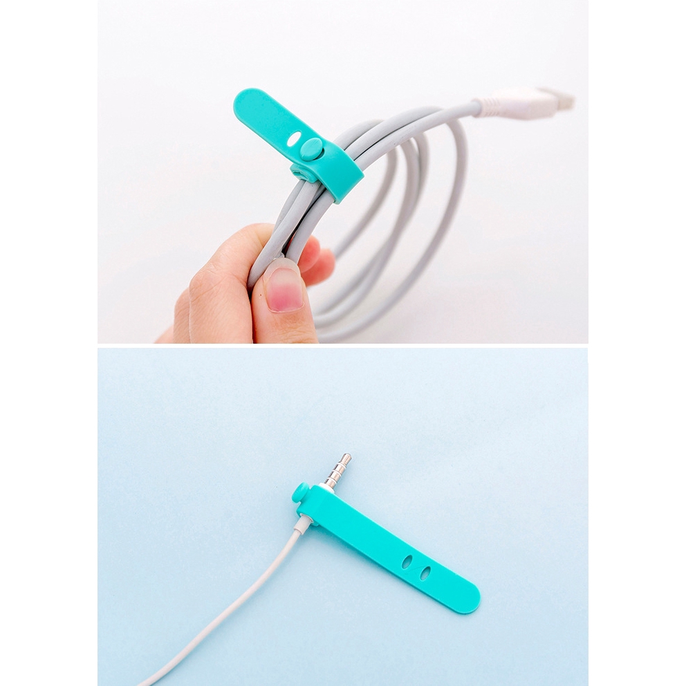 Set 4 phụ kiện quấn buộc dây cáp/tai nghe bằng silicone tiện dụng