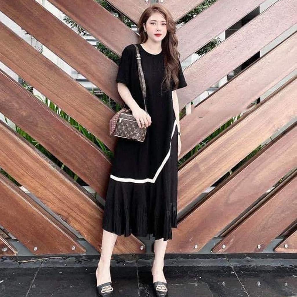 Váy bầu thời trang thiết kế xuông M119 chất Cotton 100% freesize từ 45 đến 70kg