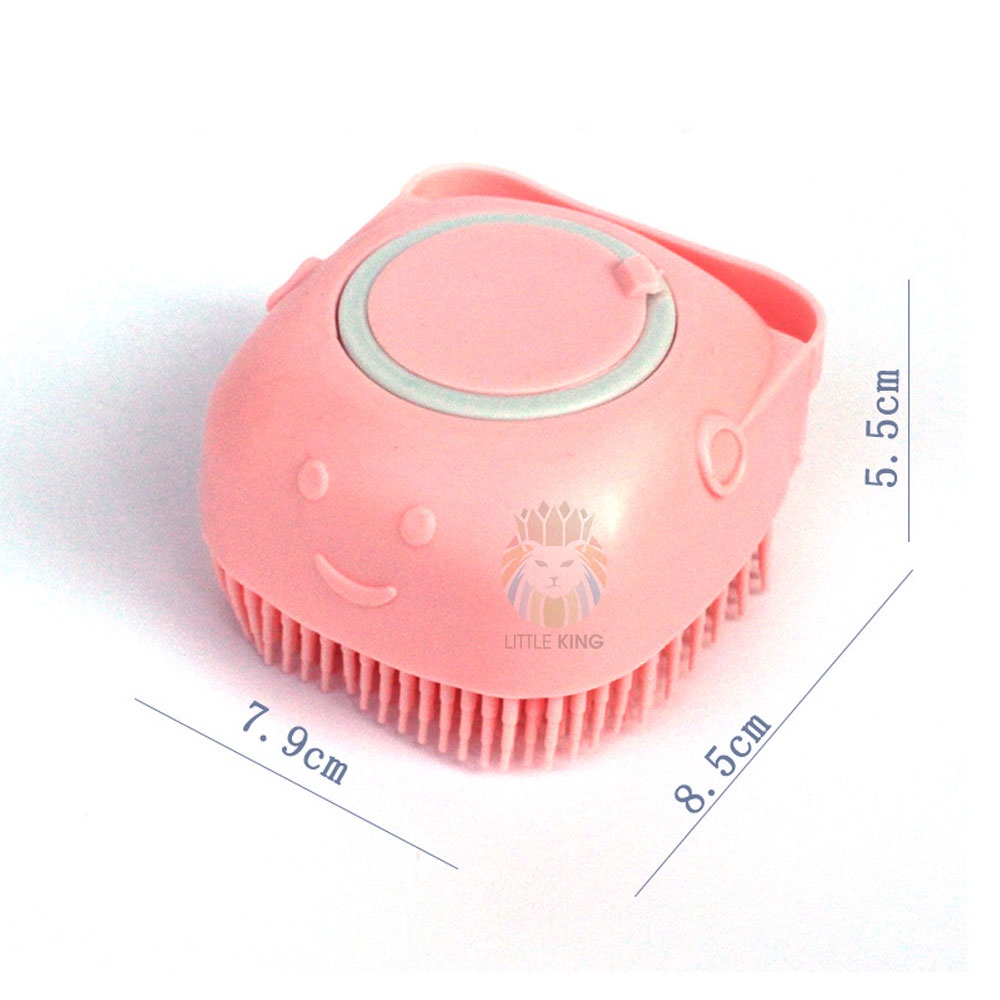 Bàn chải tắm massage cho chó mèo đầu silicon massage tạo bọt nhanh tiết kiệm nước có khay đựng sữa tắm