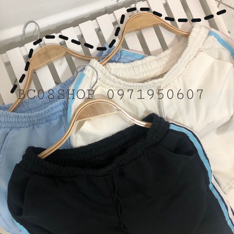 Quần Short Nữ 3 Sọc Thun Unisex Phối Dây Màu Ulzzang BC150 | BigBuy360 - bigbuy360.vn