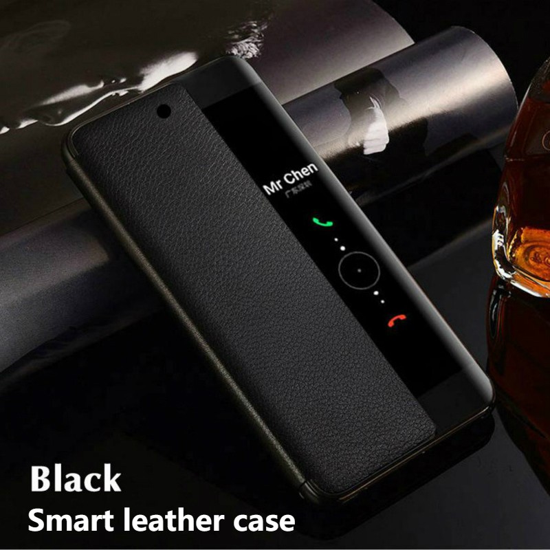 Ốp lưng da Huawei P20 Pro Smart Sleep Flip Cover Window View Case