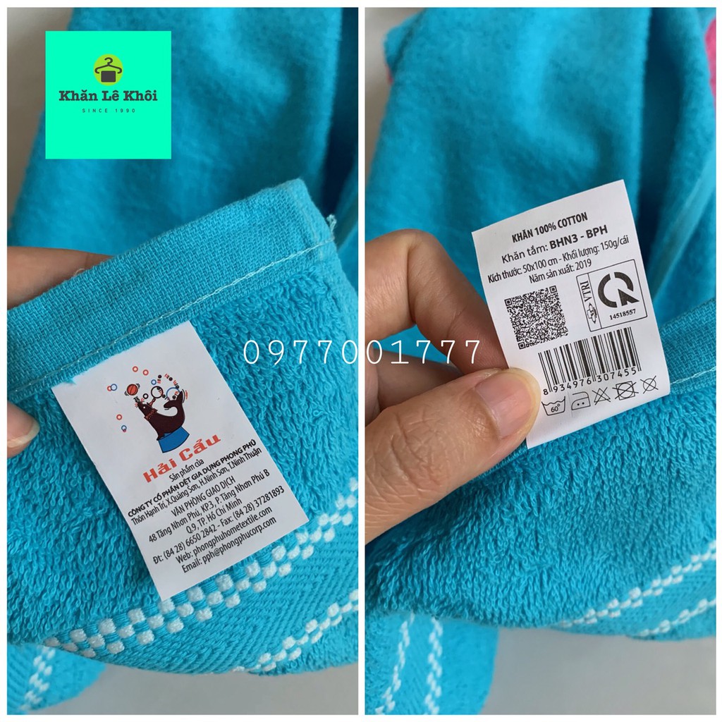 Khăn tắm Hải Cẩu 100% Cotton chính hãng Phong Phú - Mẫu Mới 50x100cm/60x120cm/70x140cm (nhiều màu)