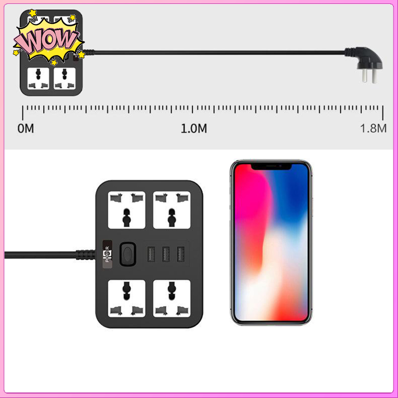 Ổ Cắm Điện 3 Cổng Usb Dài 1.8m | BigBuy360 - bigbuy360.vn