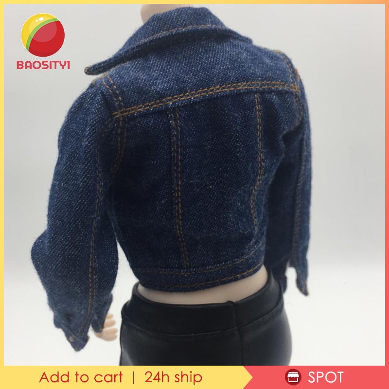 Áo khoác jean xanh cho búp bê 12 inch tỉ lệ 1/6