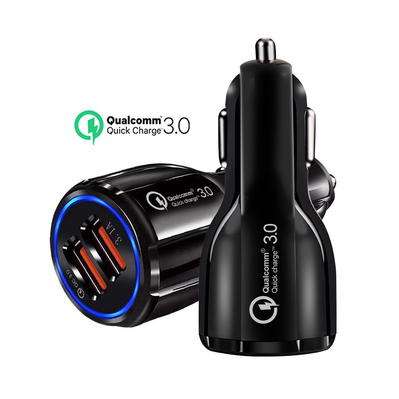 Tẩu Sạc Nhanh QC 3.0 2 Cổng USB 12V 24V Cho Xe Hơi