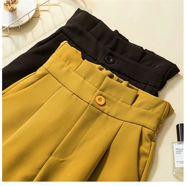 Quần baggy nữ cạp lưng cao xếp ly chất vải vitex cao cấp che khuyết điểm chân, thanh lịch | BigBuy360 - bigbuy360.vn