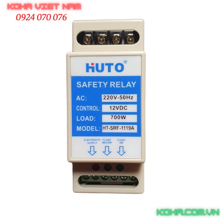 Bộ 2 Role an toàn - Bộ chuyển nguồn phao điện thành 12v - Role an toàn HUTO cho phao điện