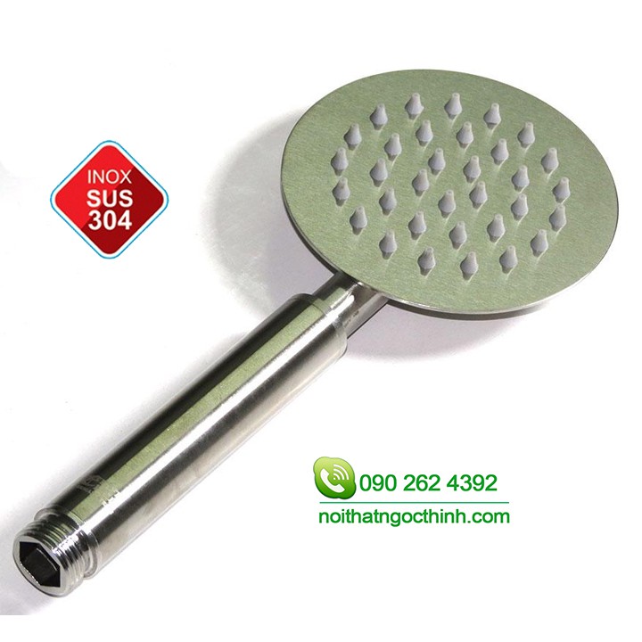 Vòi sen tắm tròn STS-02 -Tay sen tắm INOX 304 cao cấp không rỉ, chưa kèm dây sen, gác cài